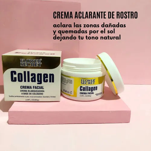 Crema Facial Flower Secret – Colágeno + Blanqueamiento + Hidratación ✨🌸