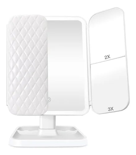 ✨ Espejo de Maquillaje LED Plegable - Iluminación Profesional 360° ✨